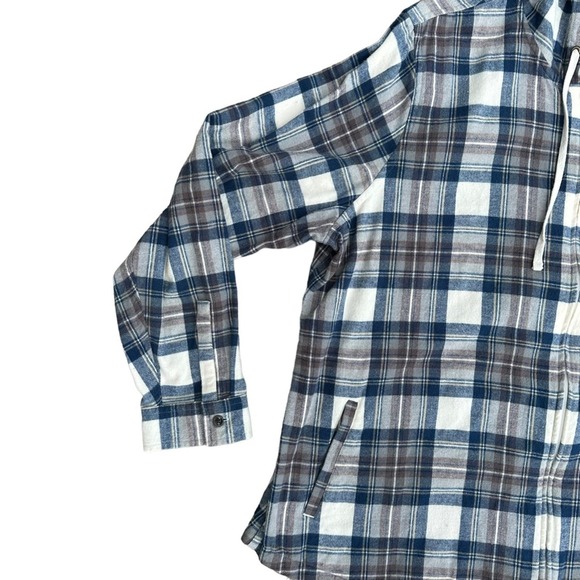 L.L.Bean Flannel Hoodie Men Outdoor Jacket Sweatshirt Pockets Zip Ip Extra Large - Picture 10 of 12